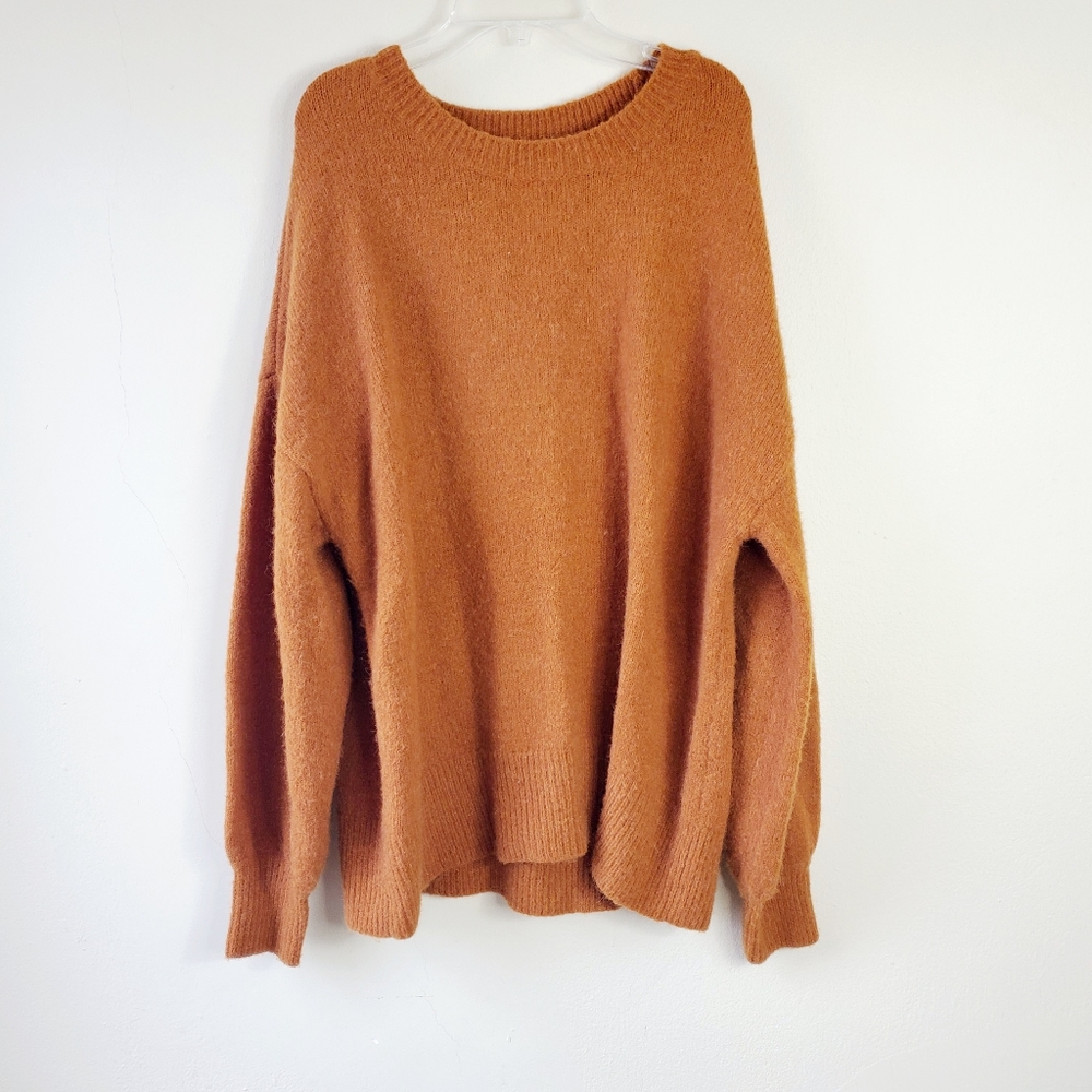 Mustard Balloon Sleeve Oversized Sweater